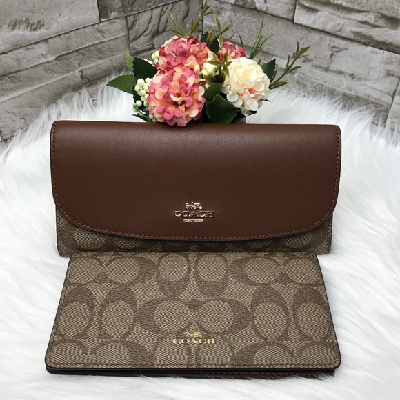 Coach Handbags - 👜COACH🌺CHECKBOOK WALLET 7 3/4"